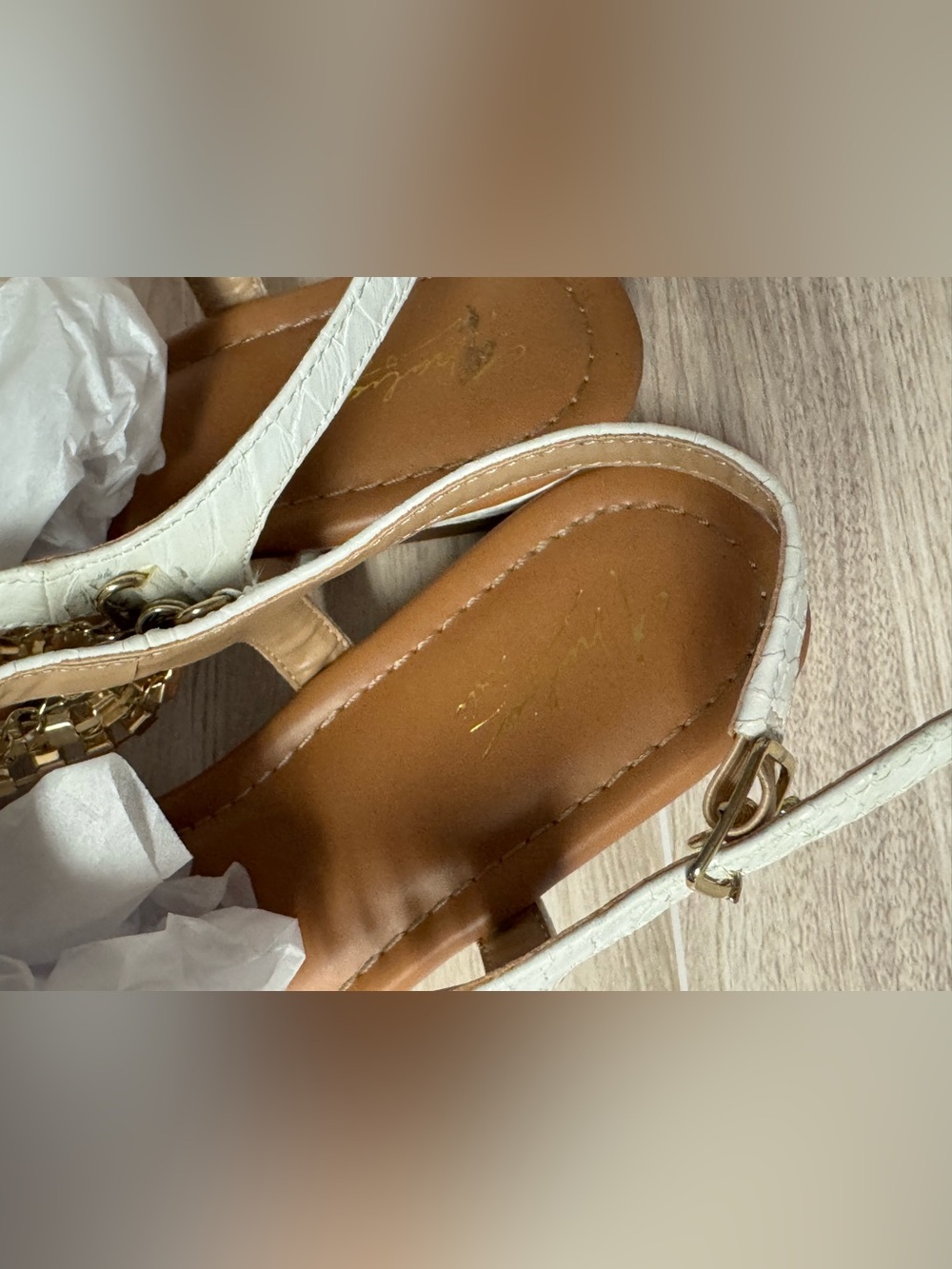 Thalia Sodi White Jeweled T-Strap Sandals - Picture 6 of 7
